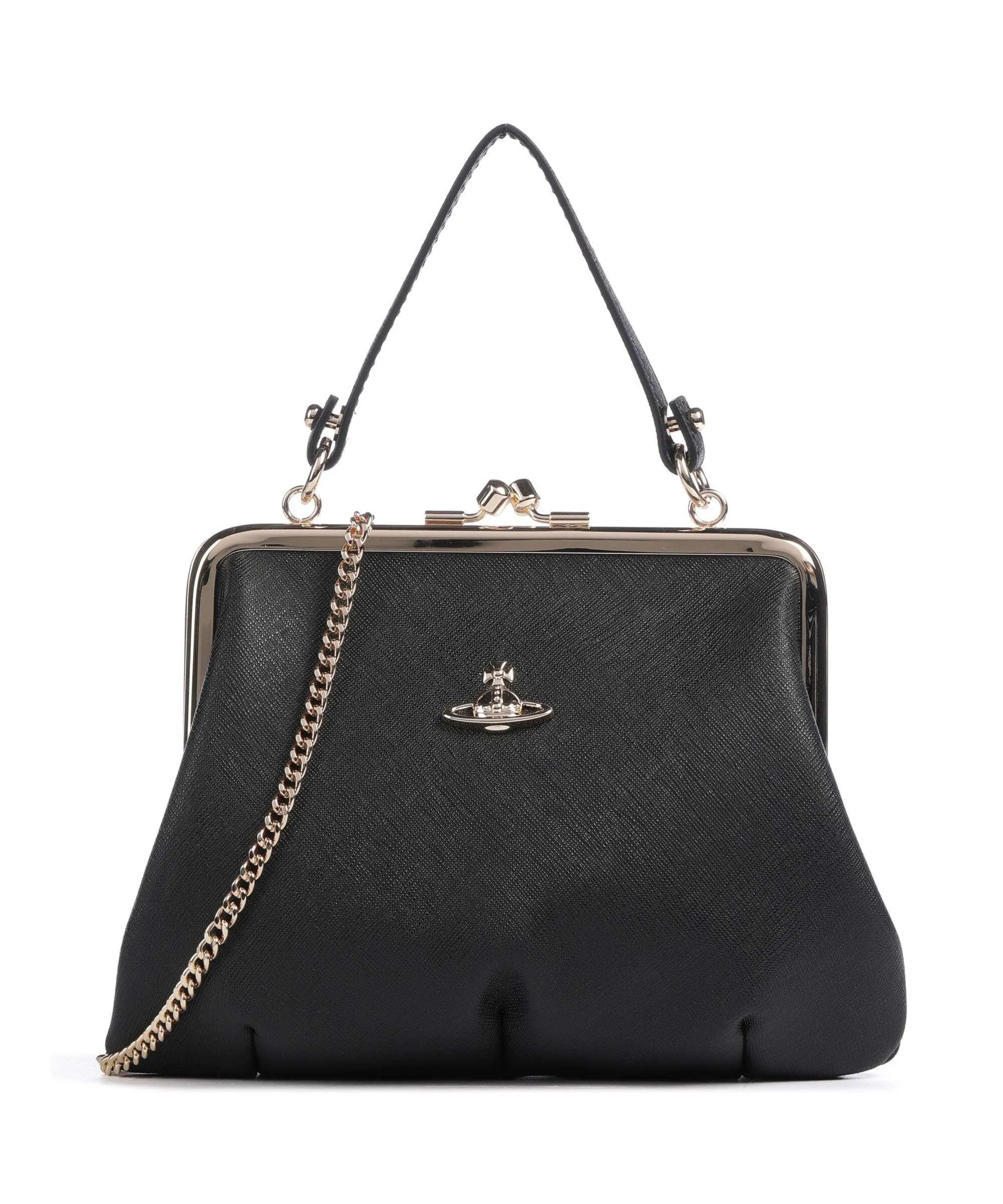  Vivienne Westwood Granny Saffiano Frame Borsa a tracolla pelle sintetica nero  