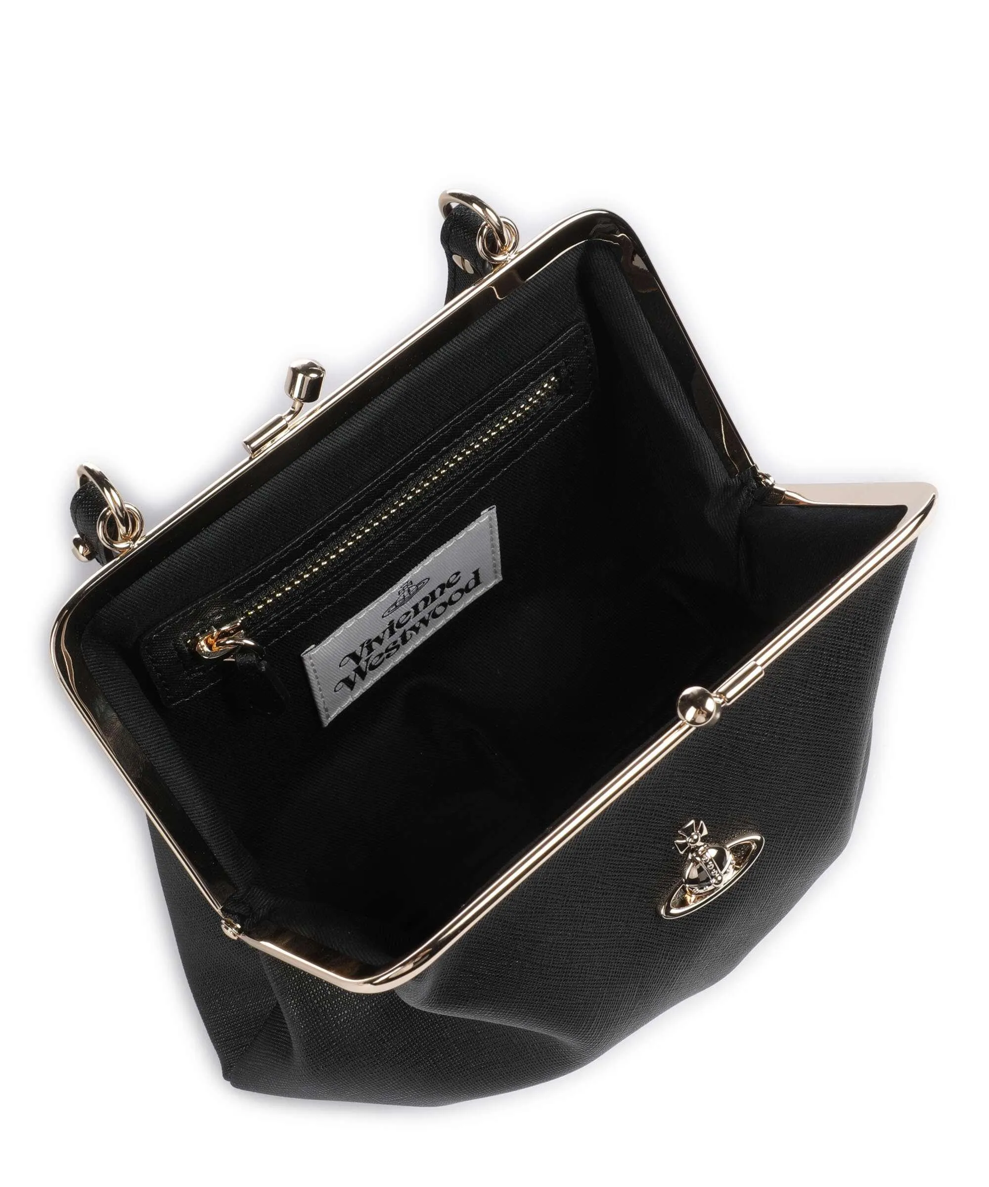  Vivienne Westwood Granny Saffiano Frame Borsa a tracolla pelle sintetica nero  
